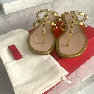 Valentino Gold Jelly Gladiator Rockstar Sandal